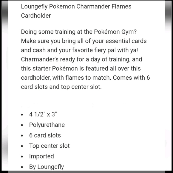 NWT Loungefly Pokémon Charmander flames mini backpack and cardholder - Picture 9 of 15